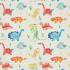 Jolly Jurassic Aqua Tangerine Apple And Natural Fabric by Harlequin