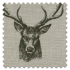 Swatch of Stags Charcoal Roman Blind