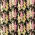 Hollyhocks Ebony/Cerise Fabric by Sanderson