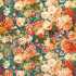 Very Rose And Peony Kingfisher/Rowan Berry Fabric by Sanderson