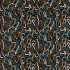 Synchronic Black Earth/Bleached Coral/Moss Fabric by Harlequin