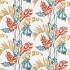 Toshiko Paprika Teal Olive Fabric by Harlequin