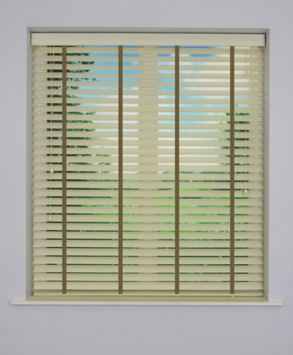 Alabaster Inspirewood Venetian Blind with Walnut Tape