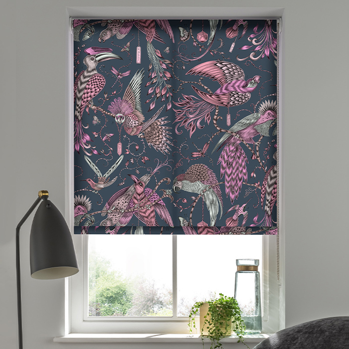 Audubon Navy/Pink Roller Blind