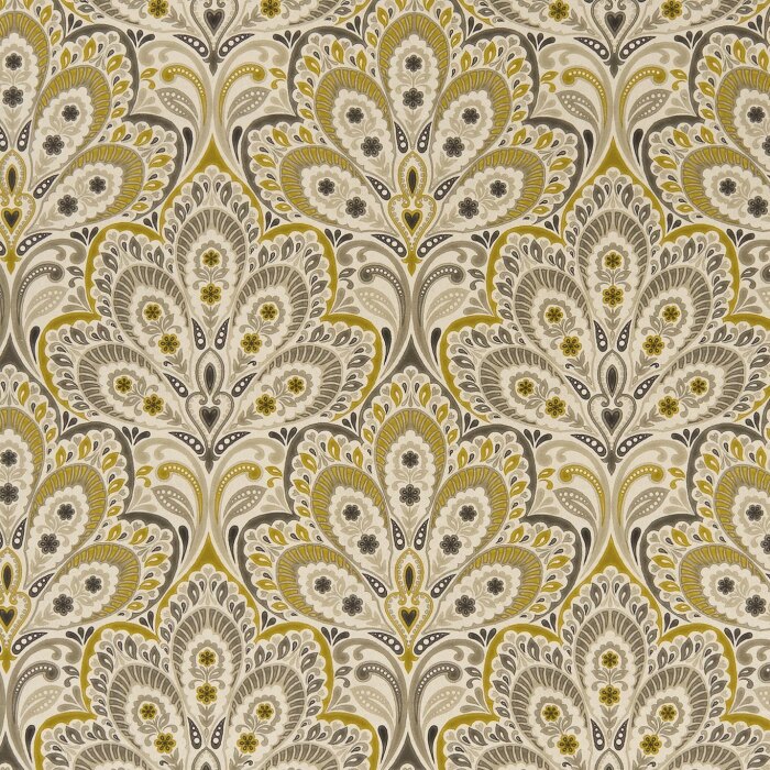 Persia Charcoal Ochre Fabric