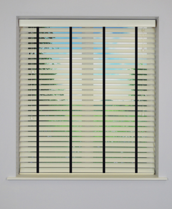 Chalk Inspirewood Venetian Blind with Ebony Tape