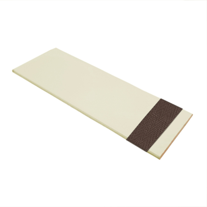 Cream Wood Venetian Blind With Chocolate Tape Swatch