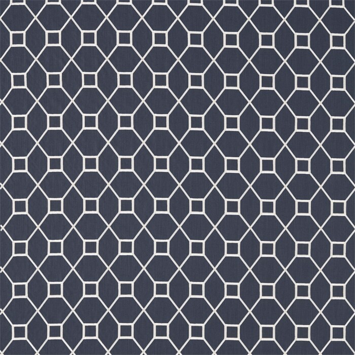 Baroque Trellis Indigo Fabric by Sanderson