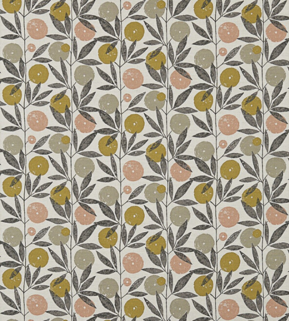 Blomma Toffee Blush Fabric by Scion