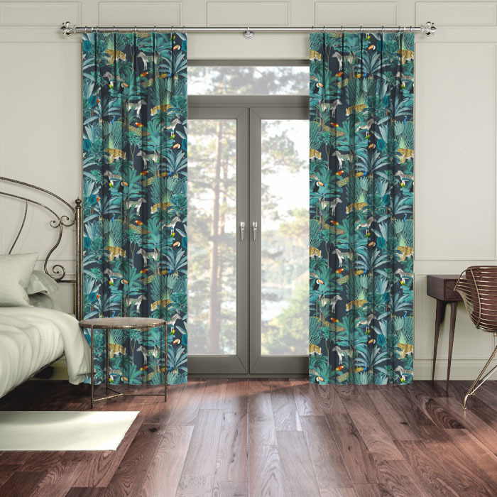 Curtains in Daintree Midnight by Chatham Glyn