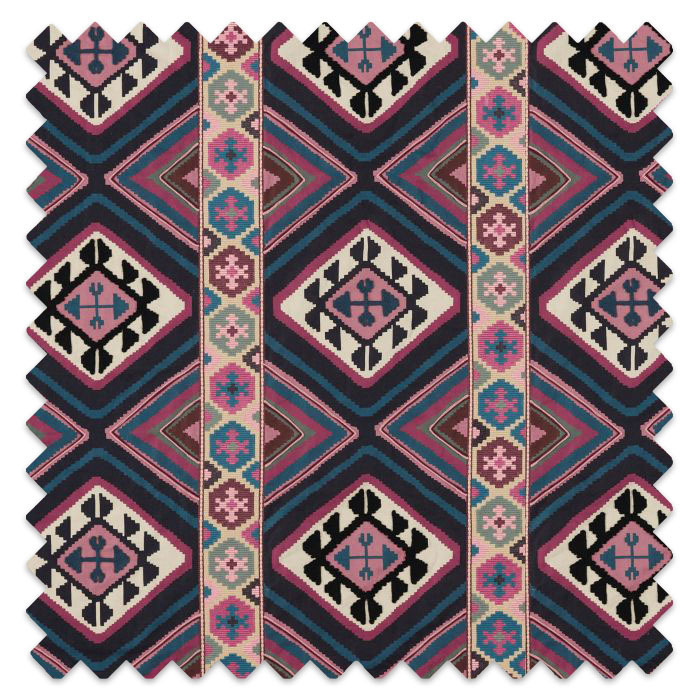 Swatch of Dorothys Kilim Barbed Berry/Indigo