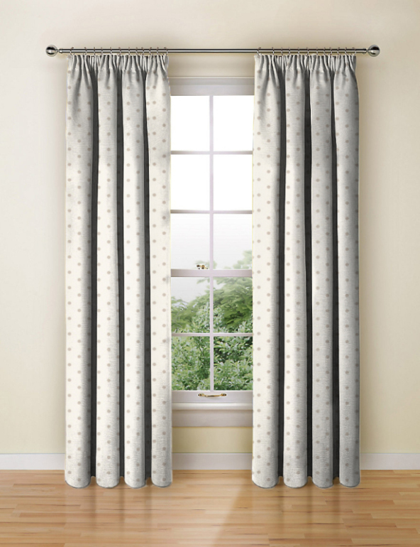 Made To Measure Curtains Dotty Natural