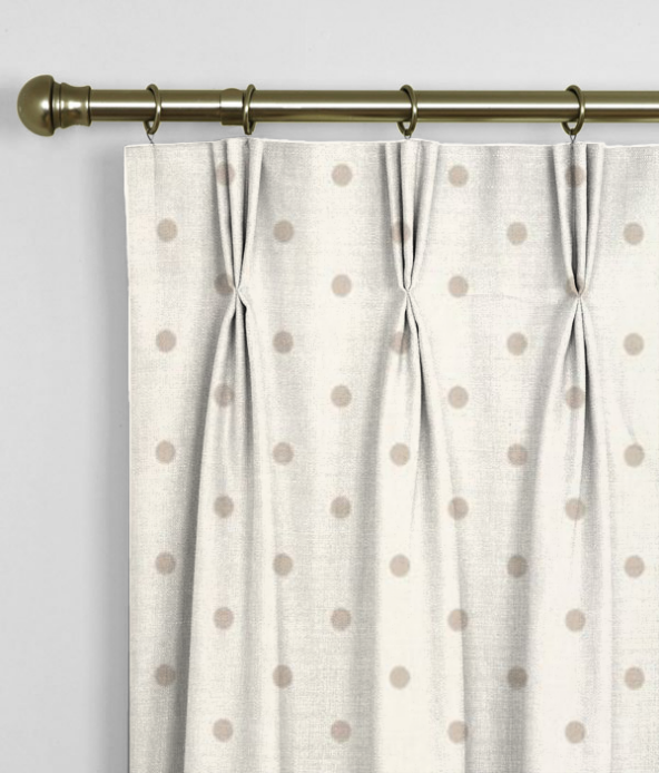 Pinch Pleat Curtains Dotty Natural