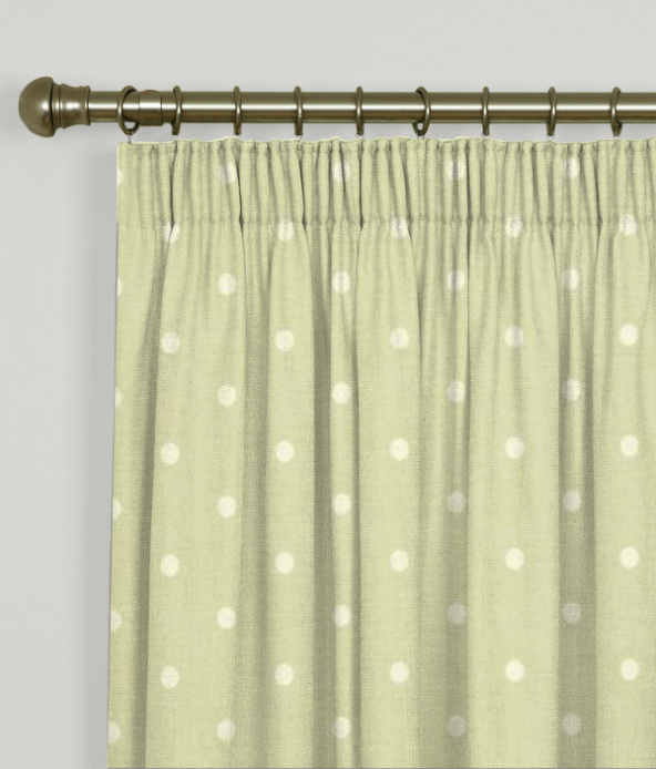 Pencil Pleat Curtains Dotty Sage