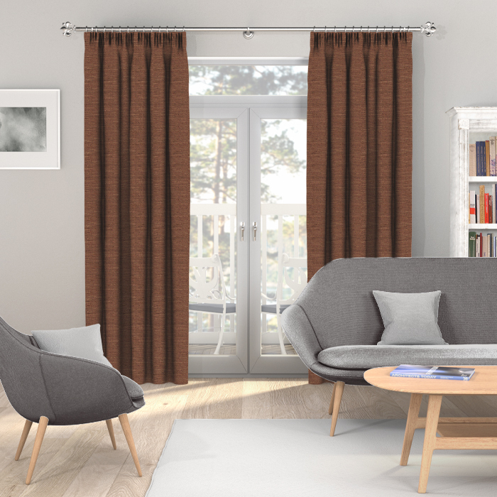 Made To measure Curtains Dupion Faux Silk Cinnamon