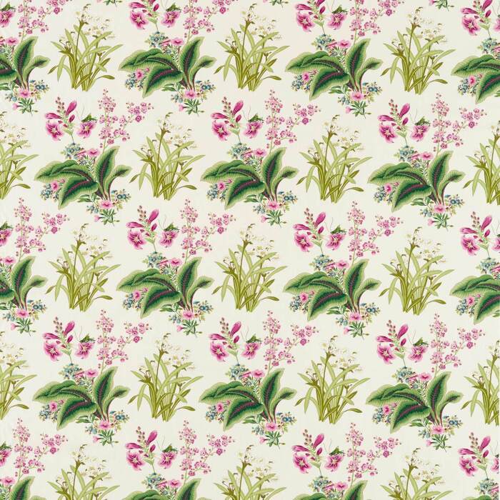 Enys Garden Rose/Leaf Fabric by Sanderson