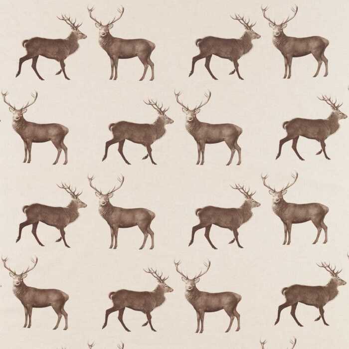 Evesham Deer Linen/Chalk Fabric by Sanderson