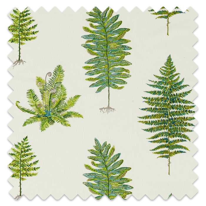 Swatch of Fernery Embroidery Botanical Green