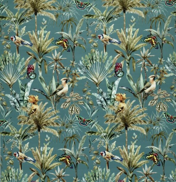 Fiji Teal Fabric by Ashley Wilde
