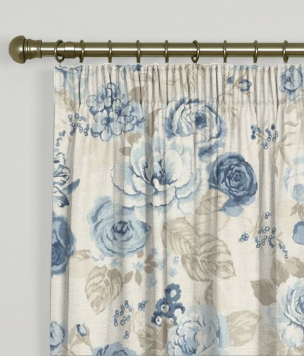 Pencil Pleat Curtains Genevieve Chambray