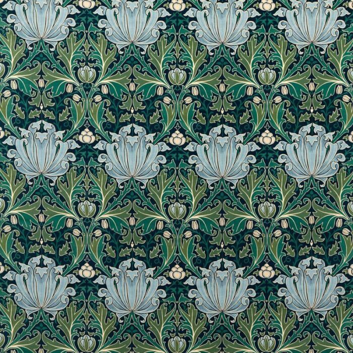 Helena Velvet Indigo/Boughs Fabric by Morris & Co