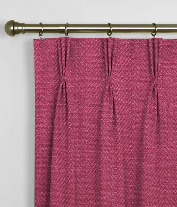 Pinch Pleat Curtains Henley Raspberry