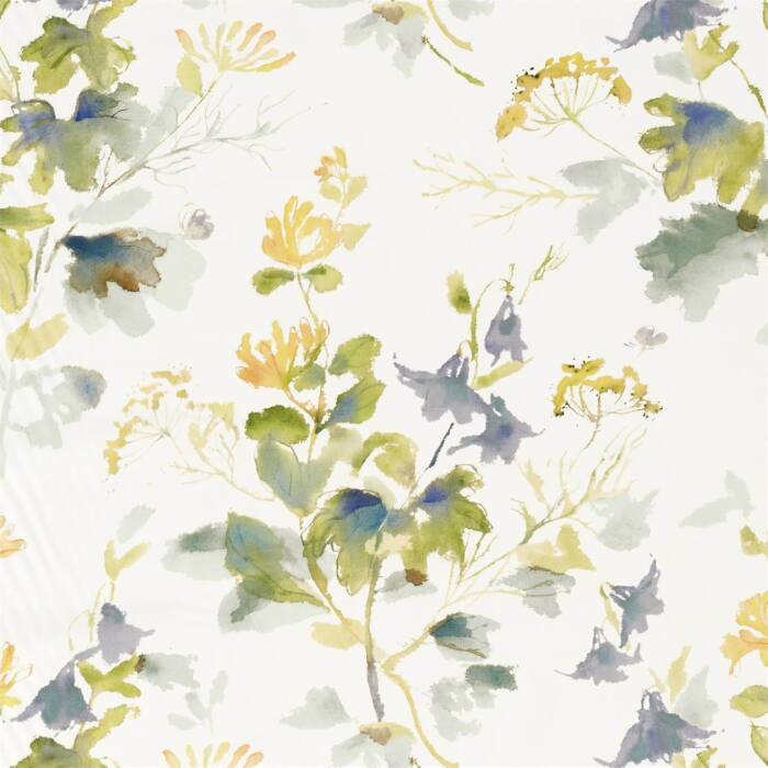 Honey Flowers Anise/Slate Fabric by Sanderson