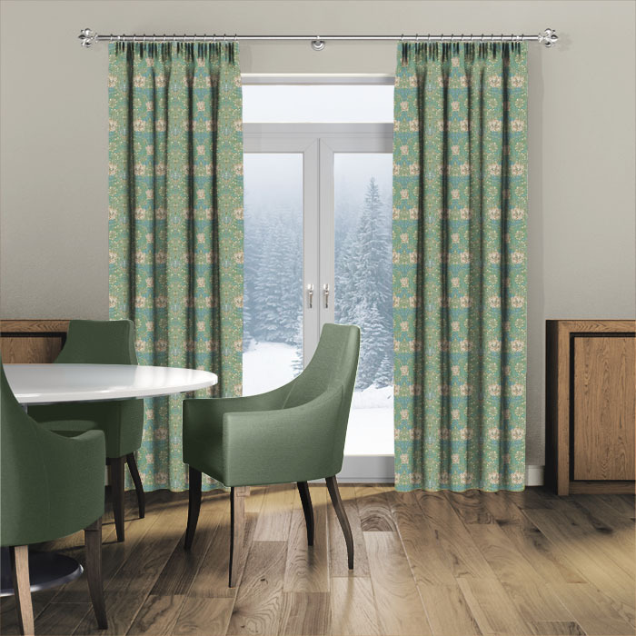 Curtains in Honeysuckle Seaspray by William Morris