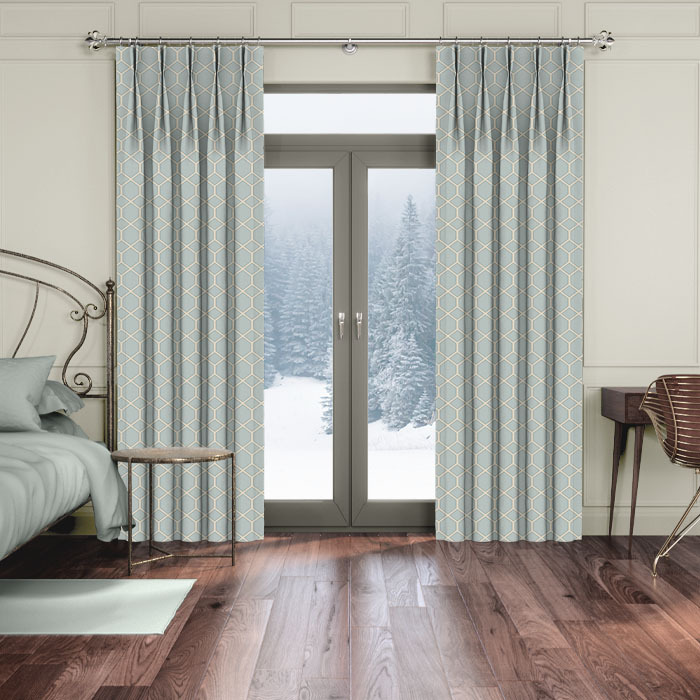 Curtains in Kibale Chalk Blue by iLiv