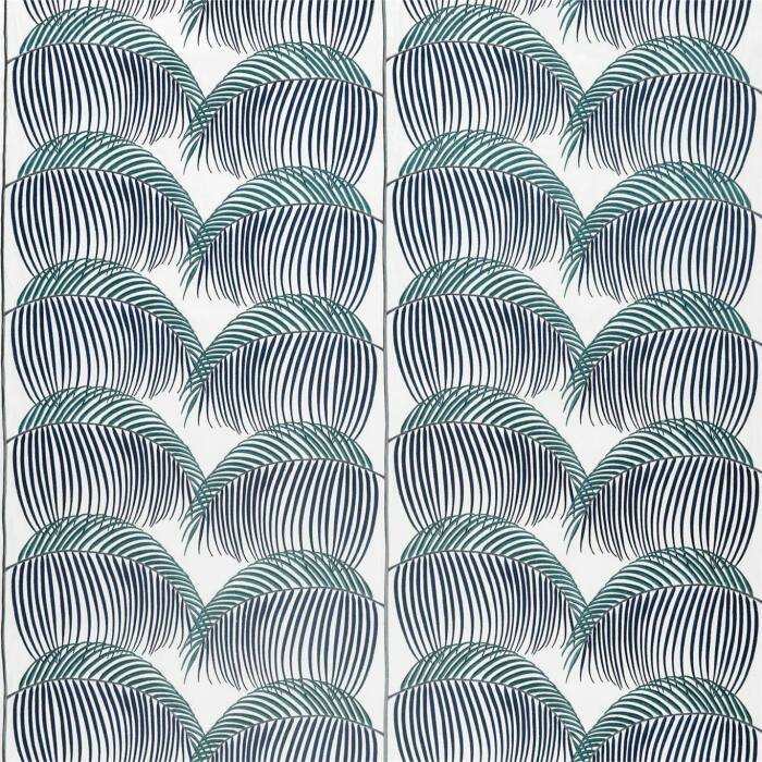 Manila Embroidery Indigo Fabric by Sanderson