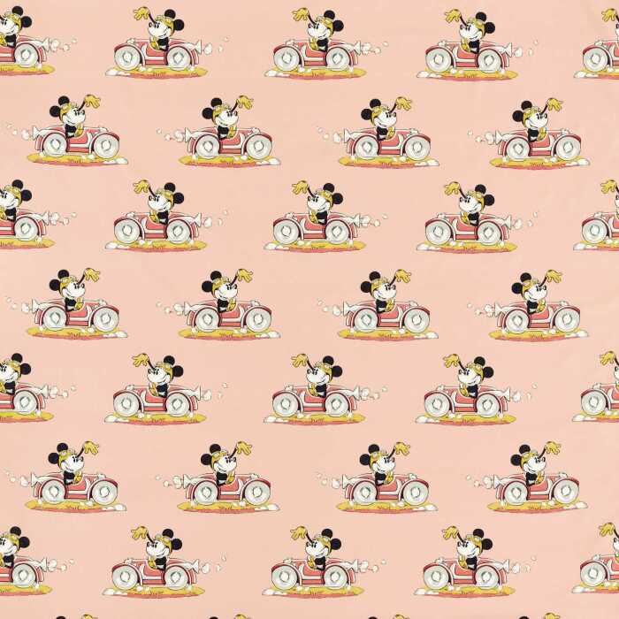 Minnie On The Move Candy Floss Fabric by Sanderson