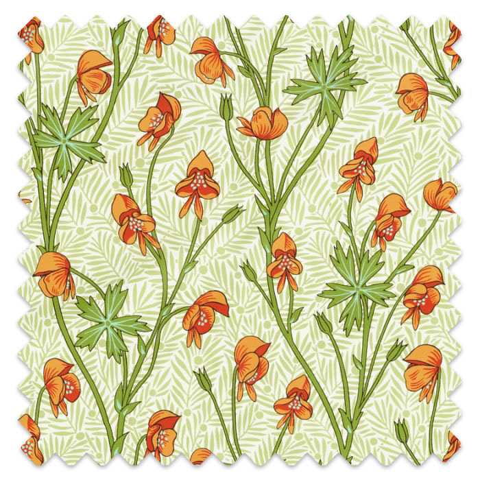 Swatch of Monkshood Tangerine/Sage