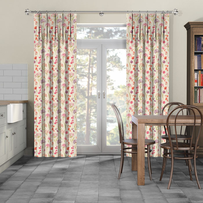 Curtains in Moorhouse Mulberry by iLiv