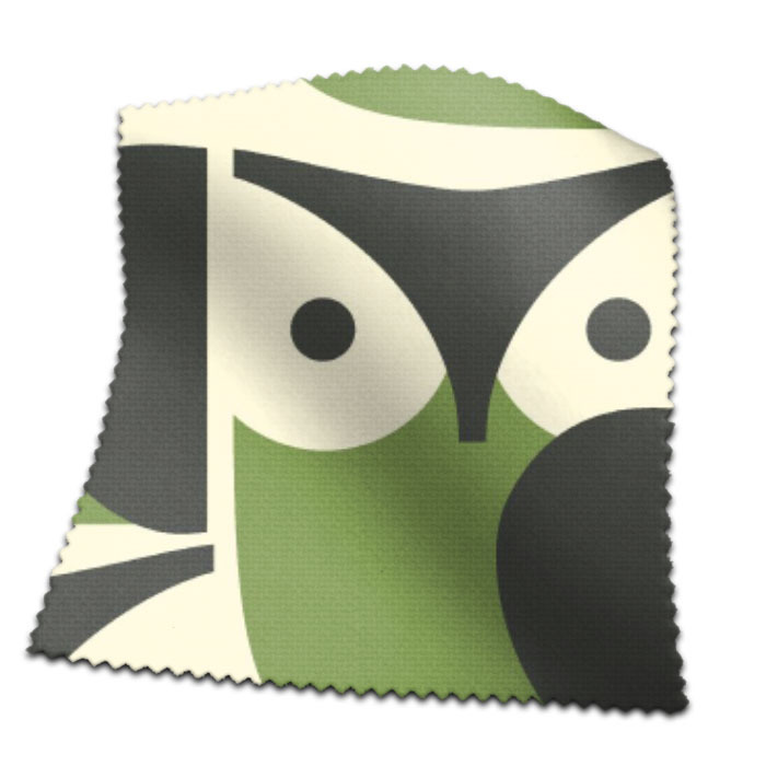 Orla Kiely Owl Chalky Green Swatch