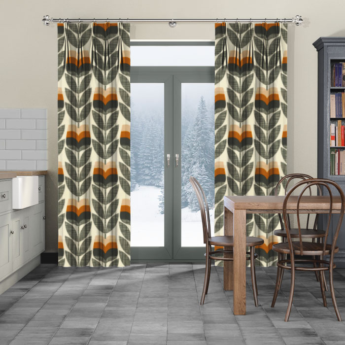 Curtains Orla Kiely Rosebud Orange