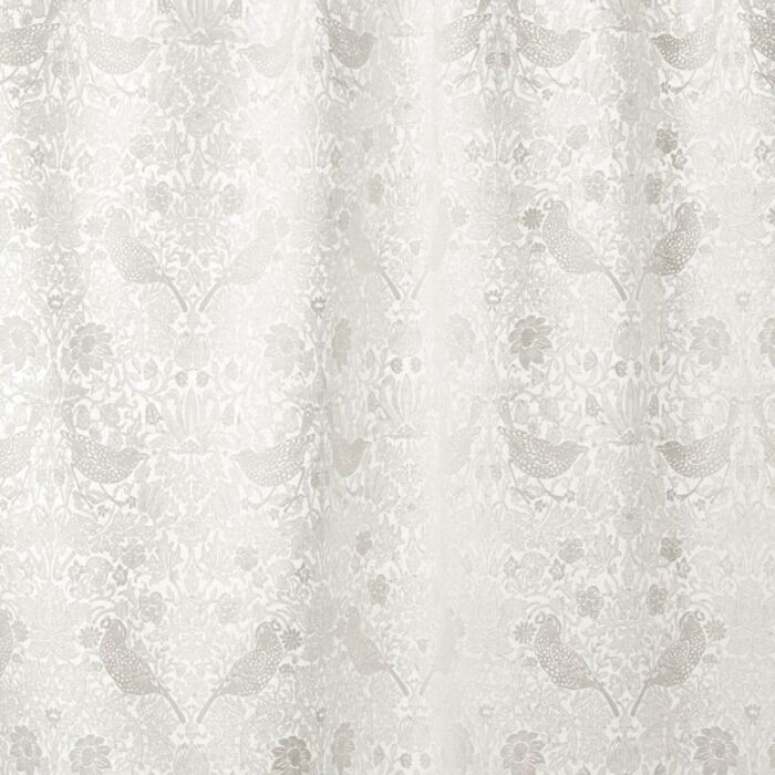 Pure Strawberry Thief Embroidery Paper White Fabric by Morris & Co