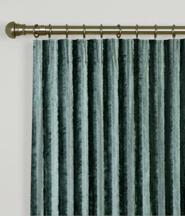 Pencil Pleat Curtains Rhythm Velvet Teal