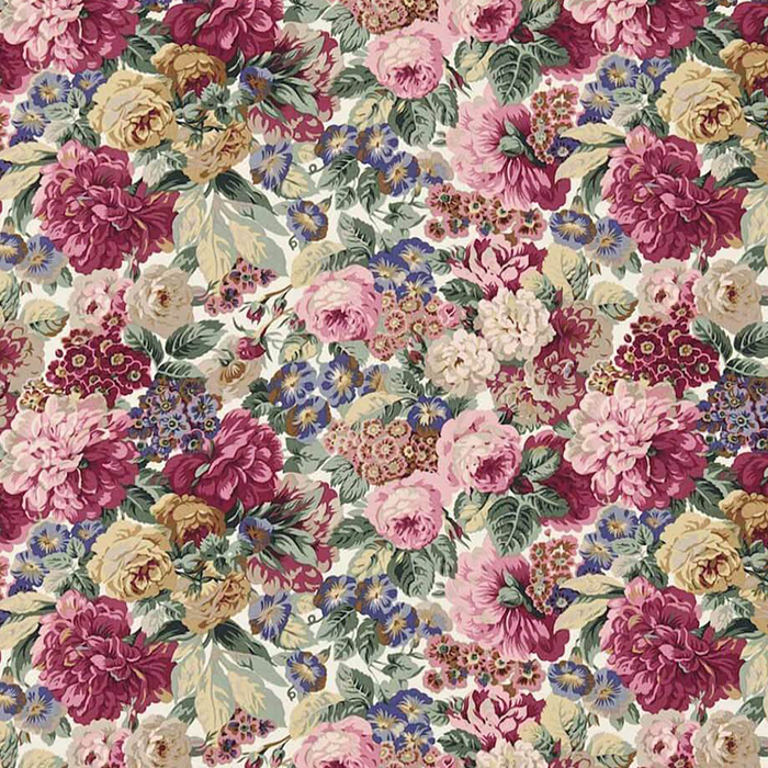 Rose And Peony Red Fabric by Sanderson