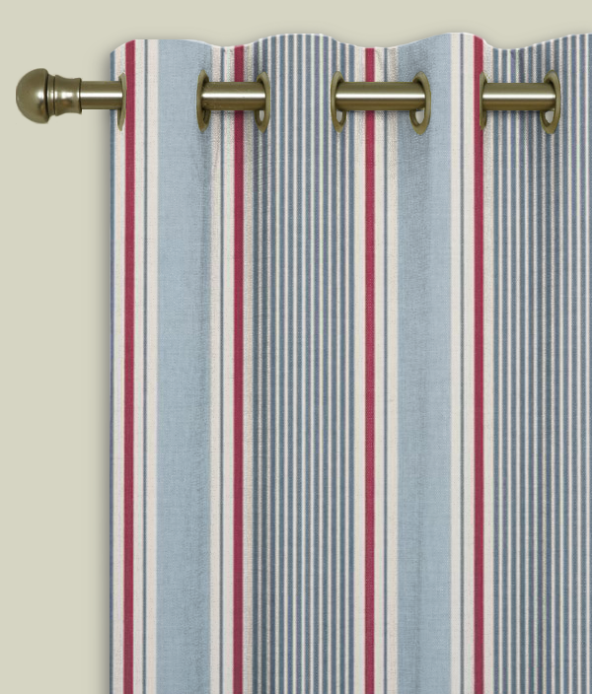 Eyelet Curtains Sail Stripe Marine