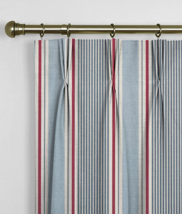 Pinch Pleat Curtains Sail Stripe Marine