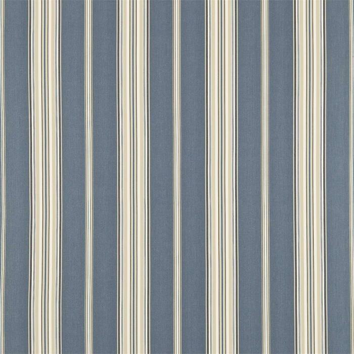 Saxon Indigo/Biscuit Fabric by Sanderson