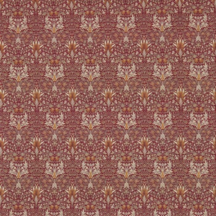 Snakeshead Claret/Gold Fabric by Morris & Co