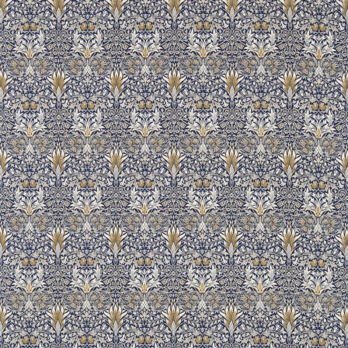 Snakeshead Indigo/Hemp Fabric by Morris & Co
