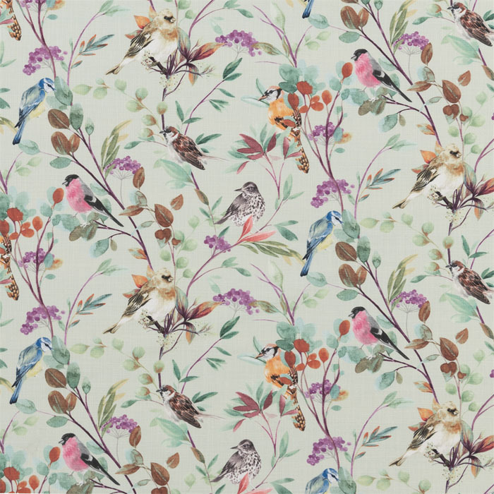 Songbirds Berry Fabric by Bill Beaumont