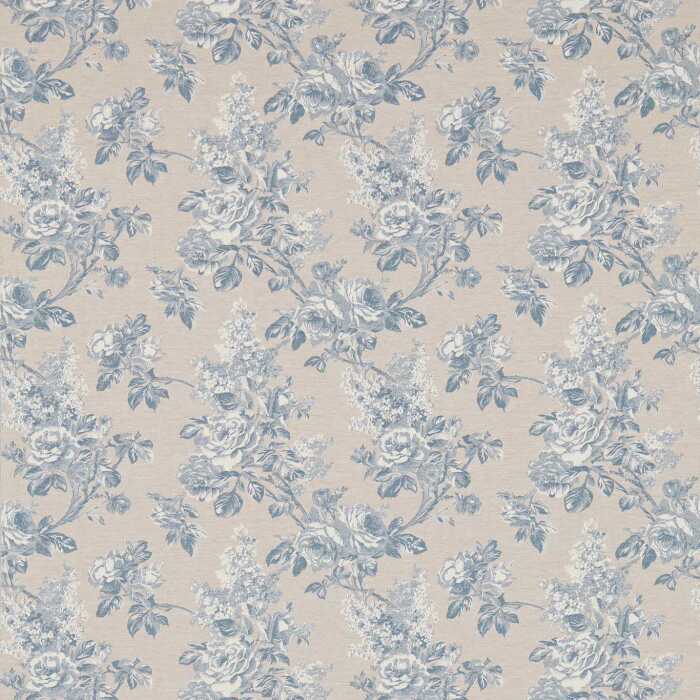 Sorilla Damask Delft/Linen Fabric by Sanderson