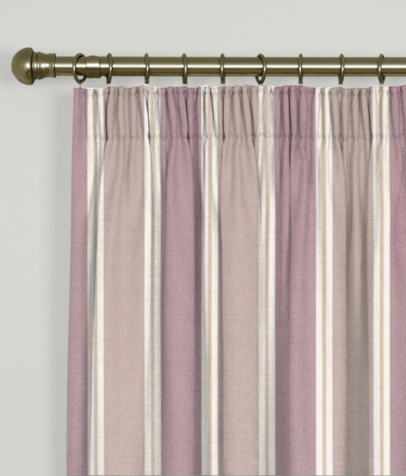 Pencil Pleat Curtains Stamford Stripe Lavender