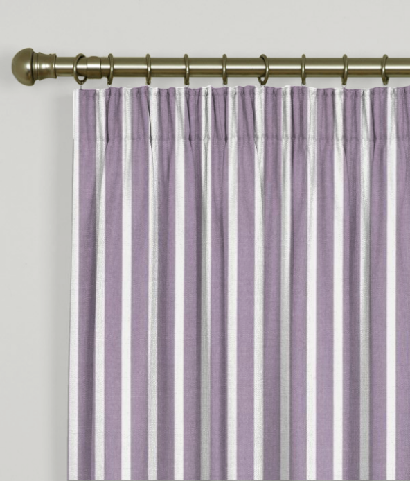 Pencil Pleat Curtains Stowe Stripe Lavender