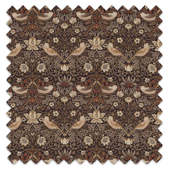 Swatch of Strawberry Thief Grape/Gold