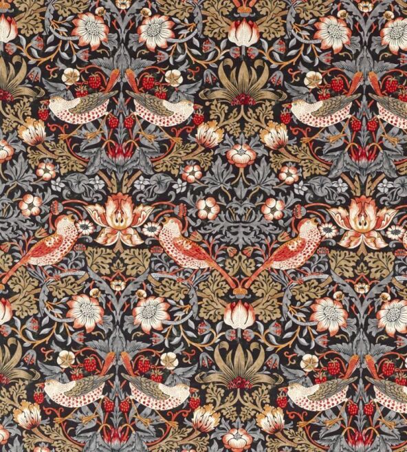 Strawberry Thief Old Fashioned Fabric by Morris & Co