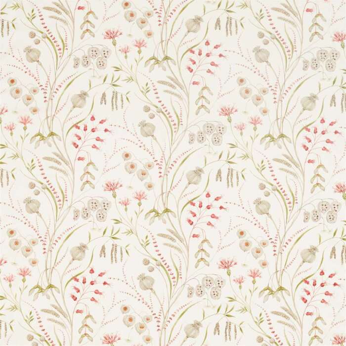 Summer Harvest Claret/Olive Fabric by Sanderson